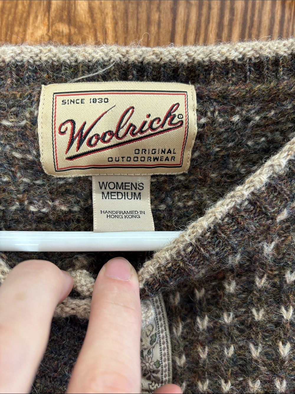 Woolrich Charcoal and Cream Patterned Button Cardigan - Picture 3 of 5